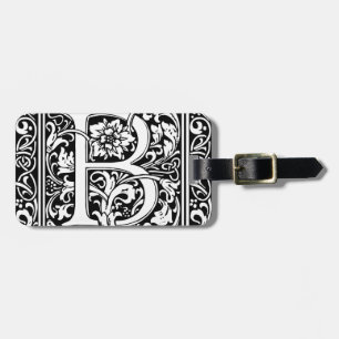 Letter B Medieval Monogram Art Nouveau Luggage Tag
