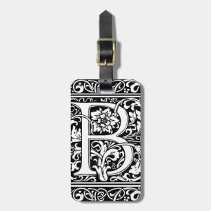 Letter B Medieval Monogram Art Nouveau Luggage Tag