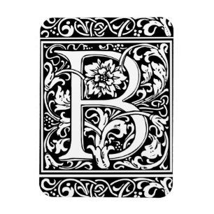 Letter B Medieval Monogram Art Nouveau Magnet