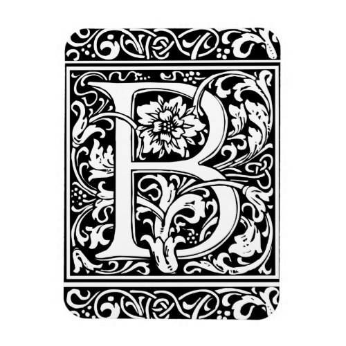 Letter B Medieval Monogram Art Nouveau Magnet