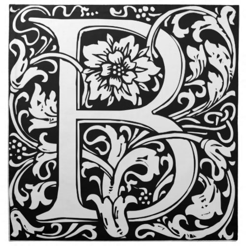 Letter B Medieval Monogram Art Nouveau Napkin