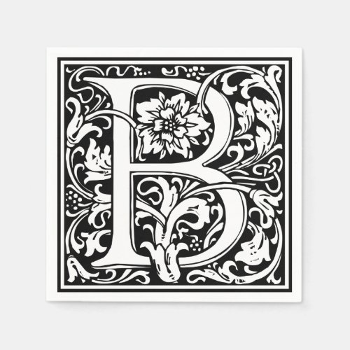 Letter B Medieval Monogram Art Nouveau Napkins