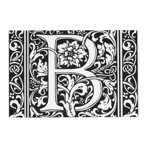 Letter B Medieval Monogram Art Nouveau Placemat