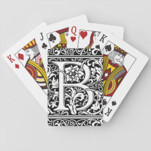 Letter B Medieval Monogram Art Nouveau Playing Cards