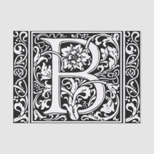 Letter B Medieval Monogram Art Nouveau Tissue Paper