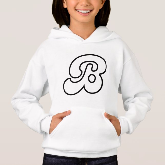 Letter B - Modern Monogram Design Hoodie (Front)