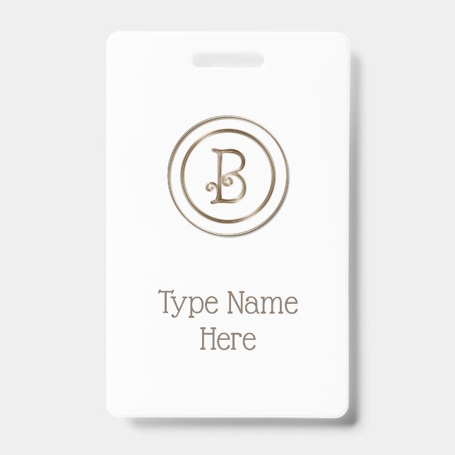 "Letter B" Monogram Badge (Front)