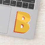 Letter B Monogram, Bold 3D Type Font Initial  Sticker
