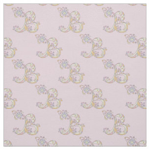 Letter B monogram decorative text custom fabric