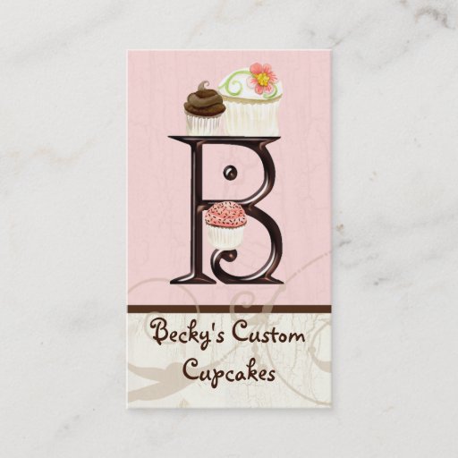 Customizable Letter B Monogram Dessert Bakery Business Cards