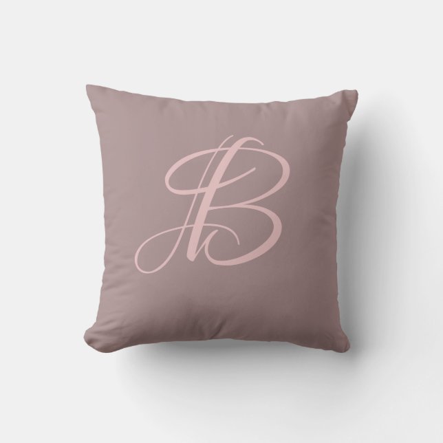 Letter B Monogram Initial Custom Throw Pillow (Front)