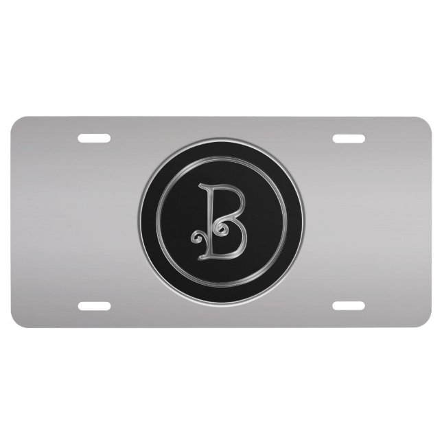 "Letter B" Monogram License Plate (Front)