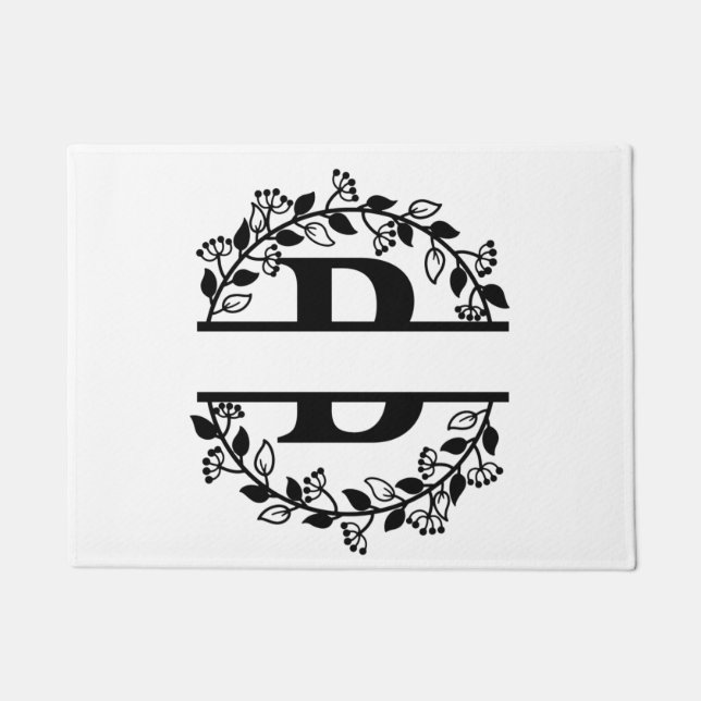 Letter B Monogram Personalized Doormat (Front)