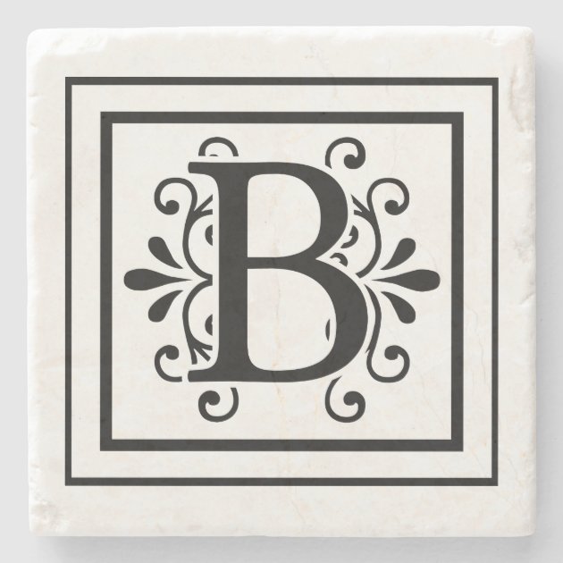 Letter B Monogram Stone Coasters | Zazzle