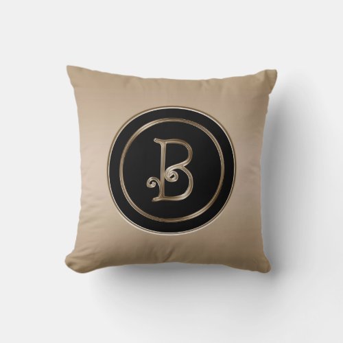Letter B Monogram Throw Pillow