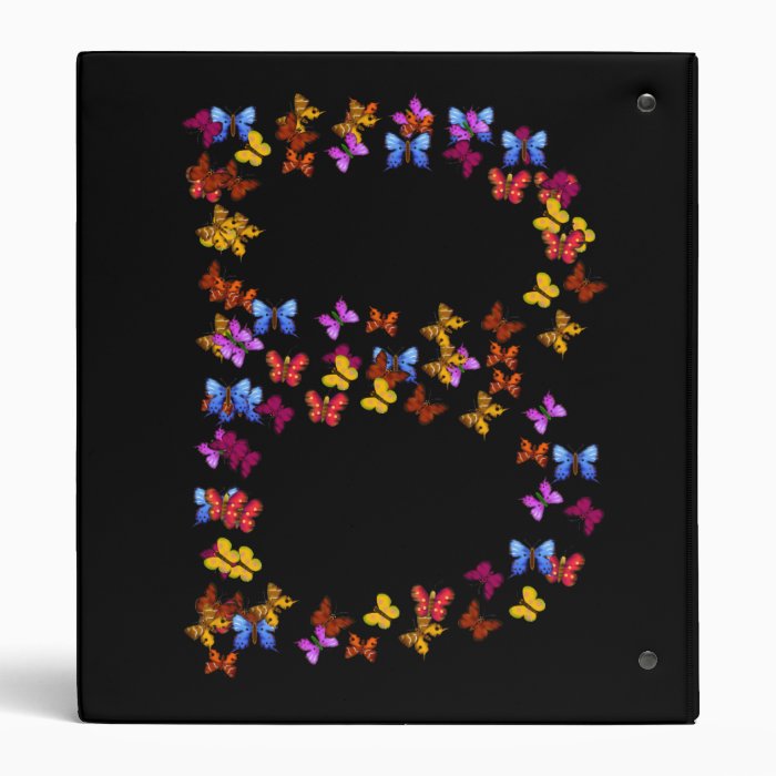 Letter B of colorful butterfly graphics Vinyl Binder
