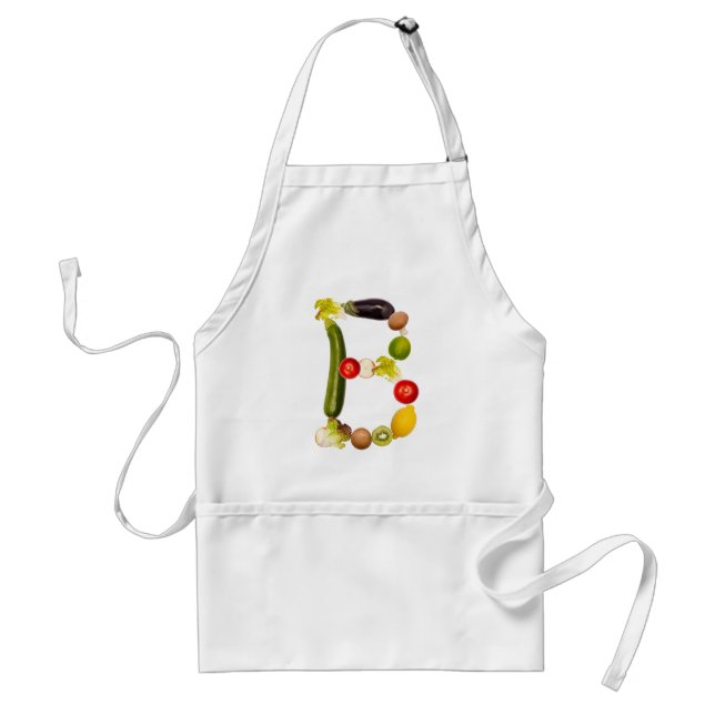 letter "B" of fruits and vegetables Adult Apron (Front)