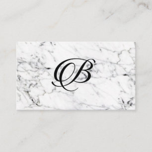 Letter B on Marble texture Initial personalized Business Card