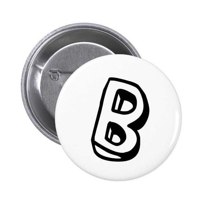 Letter B Pinback Buttons