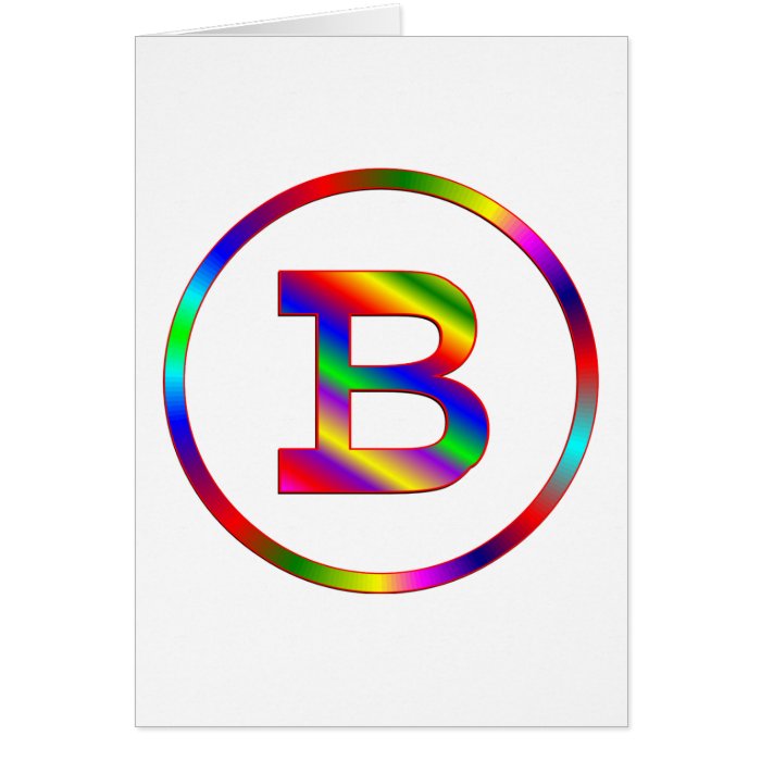 Letter B Rainbow Greeting Cards
