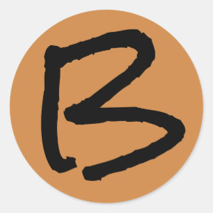 Letter B Rock Salt Alphabet by Janz Peru Gold Classic Round Sticker