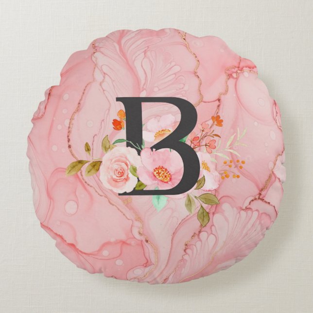 Letter B Round Pillow (Front)