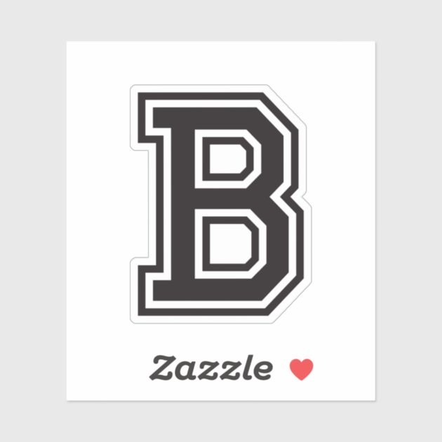 Letter B Sporty College Font Alphabet Sticker | Zazzle