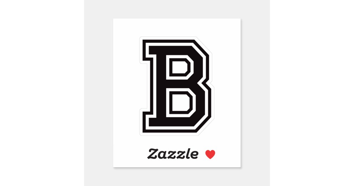 Letter B sporty college font alphabet Sticker