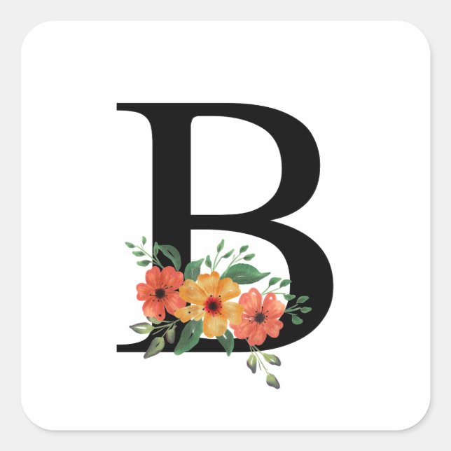 Letter B Square Sticker (Front)