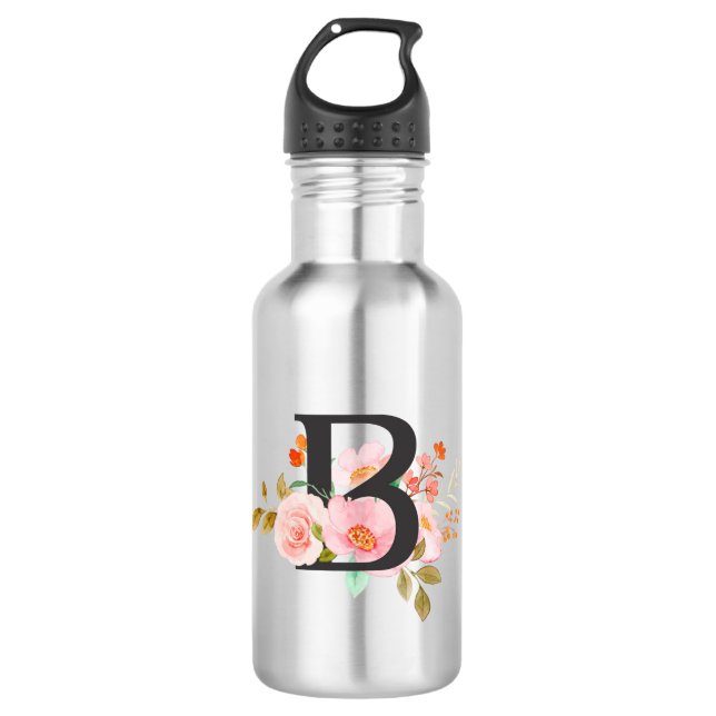 Letter B Stainless Steel Water Bottle (Front)