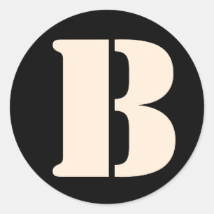 Letter B Stencil Alphabet by Janz Antique Black Classic Round Sticker