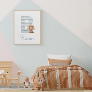 Letter B Sunflower Bear Acrylic Art