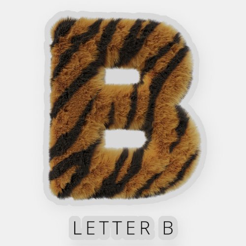 Letter B tiger fur Sticker