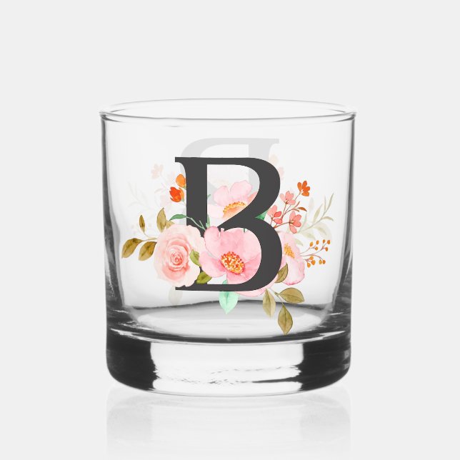 Letter B Whiskey Glass (Front)