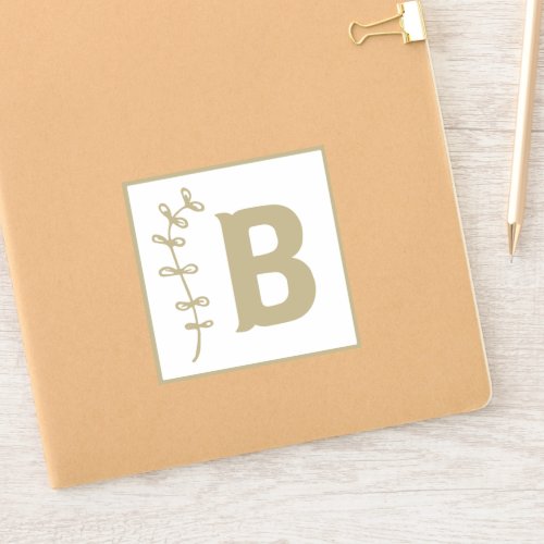 Letter B White  Neutral ABC Alphabet Baby Blocks Sticker