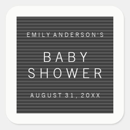 Letter Board Baby Shower Square Sticker