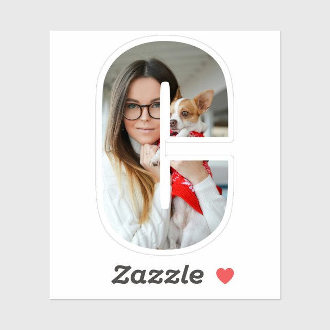 Letter C Alphabet & Photo Custom-Cut Vinyl Sticker (Creator Uploaded)