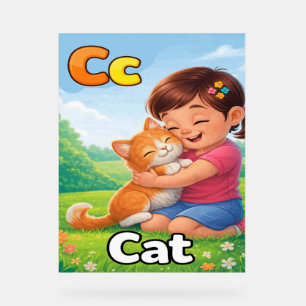 Letter C Alphabet Poster – C is for Cat Cute Kids