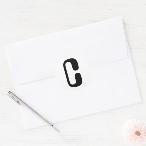 Letter C Amelia Alphabet By Janz White Classic Round Sticker Zazzle