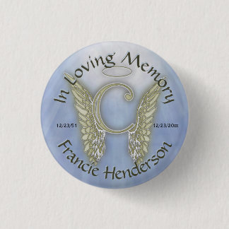 Letter C Angel Monogram Pinback Button
