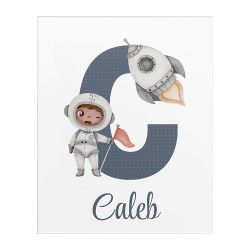 Letter C Astronaut Acrylic Wall Art