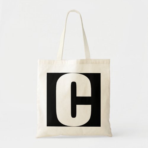 Letter C Bold White Capital C for Team Names or Wo Tote Bag
