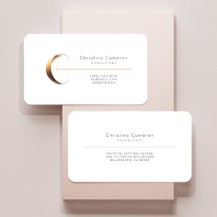 Letter C Calligraphy Gold/Black Gradient Monogram Business Card