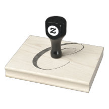 Letter C calligraphy  rubber stamp.