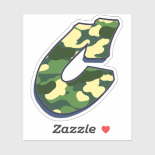 Letter C - Camo Green Sticker