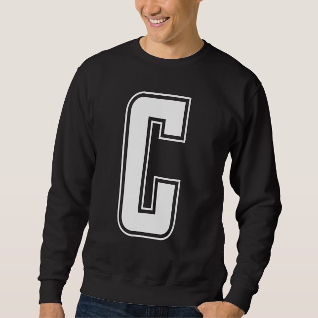Letter C Capital Alphabet Initial Cheerleading Mon Sweatshirt (Front)