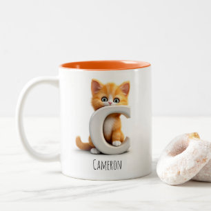 Letter C Cat Alphabet Monogram Coffee Mug