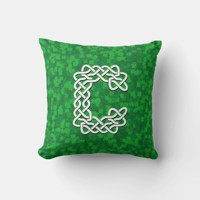 Letter C Celtic Knot Alphabet Throw Pillow (Front)