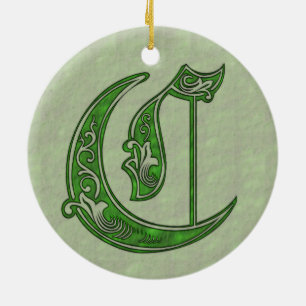 Letter C Ceramic Ornament