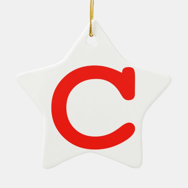 Letter c ceramic ornament (Front)